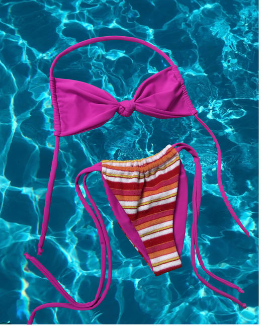 SUNNY STRIPE TOWELLING BANDEAU SET